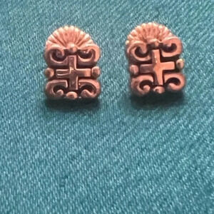 Sensa Eustace Sterling Silver 925 Stamped “SE”  Encased Cross Stud Earrings